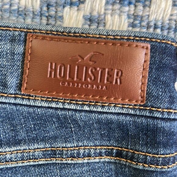 Hollister Women’s 24x30 Highrise Super Skinny Stretch Dark Washed Blue Jeans - Picture 5 of 10